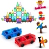 image:imagePicassoTiles 100PC Magnetic Mini Diamond Tiles  2 Cars  4PC Family Action Figures Bundle Travel Size OnTheGo Magnet Construction Expansion Playset STEAM Learning amp Educational Toy Gift Idea