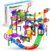 image:imagePicassoTiles 108 Piece Marble Run Race Track Set with LED Cars STEM Ages 3  2 LightUp Vehicles 4 Magnetic Marbles BPAFree Expandable Collection Fine Motor SkillsProblemSolving ScreenFree Toy3in1 108pcs