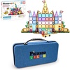 image:imagePicassoTiles 120PC Magnetic Diamond Tiles  Carry Case Bundle STEM Educational Playset for Kids Includes Travel Storage Organizer  Fun Learning Construction Toy Creative Design Sensory Development