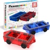 image:imagePicassoTiles 2 Piece Car Mini Truck Construction Kit Toy Set Vehicle for Magnetic Blocks Building Tile Sensory Magnet Toys Bricks STEM amp Learning Educational School Puzzle Girls Boys Toddlers Ages 3Red  Blue