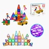 image:imagePicassoTiles 40PC Magnetic Mini Diamond Building Tiles  Mini Tiles Expansion Car Truck with 2 Action Figures Travel Size OnTheGo STEAM Learning Playset Pretend Play Toy for Boys and Girls