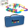 image:imagePicassoTiles 50PC Magnetic Race Car Track  Carry Case Bundle STEAM Educational Playset for Kids Includes Travel Storage Organizer  Learning Construction Toy Creative Design Sensory Development