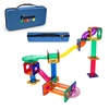 image:imagePicassoTiles 50PC Marble Run Race Track  Carry Case Bundle STEAM Educational Playset for Kids Includes Travel Storage Organizer  Fun Learning Construction Toy Creative Design Sensory Development