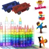 image:imagePicassoTiles 60PC Magnet Tiles  2 Cars  4 Family People Action Figures Expansion Bundle STEAM Educational Playset for Creative Fun and Learning Construction Play Pretend Play Toy for Kids