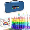 image:imagePicassoTiles 60PC Magnetic Tiles  Carry Case Bundle STEAM Educational Playset for Kids Includes Travel Storage Organizer  Fun Learning Construction Toy Engineering Design Sensory Development