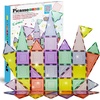 image:imagePicassoTiles Magnetic Tiles Blocks Magnet Tile Magnets Building Blocks Construction Toy Set with Reflective Leaf Flakes Magnetic Building Tiles Toys STEM Learning Kit Stacking Block Playset PTJ48
