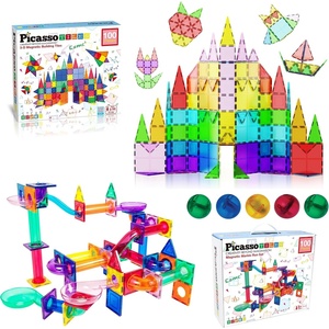 image:imagePicassoTiles 100PC Magnet Tiles  100PC Marble Run Race Track Fun amp Creative Playset Bundle STEAM Learning amp Educational Sensory Toy for Preschool amp Kindergarten Kids Ages 3 A Classroom Must Have