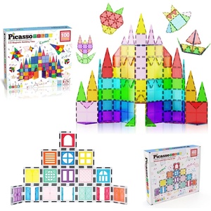 image:imagePicassoTiles 100PC Magnet Tiles  40PC Clipin Windows amp Doors Building Bundle STEAM Educational Playset for Creative Fun and Learning Construction Play Engineering Project Toy Gift Idea for Kids