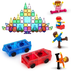 image:imagePicassoTiles 100PC Magnetic Mini Diamond Tiles  2 Cars  4PC Family Action Figures Bundle Travel Size OnTheGo Magnet Construction Expansion Playset STEAM Learning amp Educational Toy Gift Idea