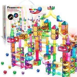 image:imagePicassoTiles 108 Piece Marble Run Race Track Set with LED Cars STEM Ages 3  2 LightUp Vehicles 4 Magnetic Marbles BPAFree Expandable Collection Fine Motor SkillsProblemSolving ScreenFree ToyMarble Run 200 Pcs