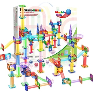 image:imagePicassoTiles 108 Piece Marble Run Race Track Set with LED Cars STEM Ages 3  2 LightUp Vehicles 4 Magnetic Marbles BPAFree Expandable Collection Fine Motor SkillsProblemSolving ScreenFree ToyMarble Run 150 Pcs