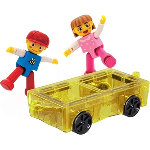 image:imagePicassoTiles 2 Piece Car Mini Truck Construction Kit Toy Set Vehicle for Magnetic Blocks Building Tile Sensory Magnet Toys Bricks STEM amp Learning Educational School Puzzle Girls Boys Toddlers Ages 3Truck and Figures