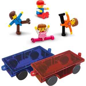 image:imagePicassoTiles 2PC Magnet Car Trucks  4 Family People Action Figures Expansion Bundle STEAM Educational Playset for Creative Fun and Learning Construction Play Pretend Play Toy for Kids