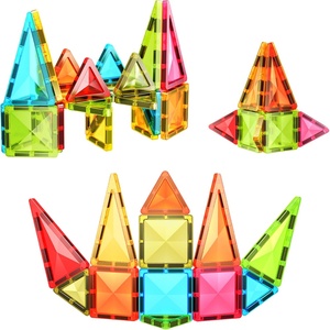 image:imagePicassoTiles 36pcs Mini Size Magnetic Tiles Magnet Toys Diamond Series Sensory Construction Building Blocks Set STEM Learning Travel Size Educational Toy for Kids Boys Girls Toddlers Age 3 PTM3636pcs Mini Magnetic Tiles