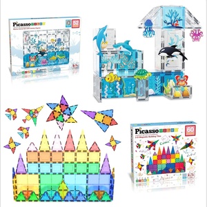image:imagePicassoTiles 44PC Marine Animals Theme Magnetic Tiles  60PC Building Tiles Mega Set STEAM Learning amp Educational Playset for Preschool and Kindergarten Kids Pretend Play Toy for Boys and Girls