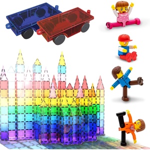 image:imagePicassoTiles 60PC Magnet Tiles  2 Cars  4 Family People Action Figures Expansion Bundle STEAM Educational Playset for Creative Fun and Learning Construction Play Pretend Play Toy for Kids