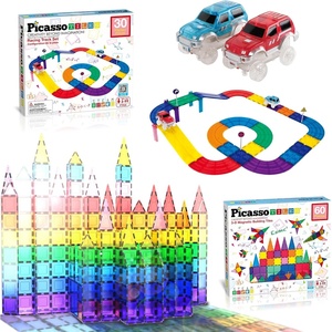 image:imagePicassoTiles 60PC Magnet Tiles  30PC Race Car Track Fun amp Creative Playset Bundle STEAM Learning Enhance Construction Skills HandEye Coordination and Fine Motor Skills Gift for Boys and Girls