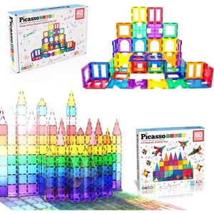 image:imagePicassoTiles 60PC Magnet Tiles  42PC Clipin Windows amp Doors Building Bundle STEAM Educational Playset for Creative Fun and Learning Construction Play Design Art Project Toy Gift Idea for Kids