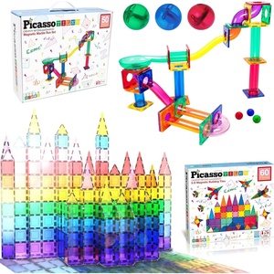 image:imagePicassoTiles 60PC Magnet Tiles  50PC Marble Run Race Track Fun amp Creative Playset Bundle STEAM Learning amp Educational Sensory Toy for Preschool amp Kindergarten Kids Ages 3 A Classroom Must Have
