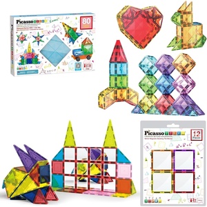 image:imagePicassoTiles 80PC Magnetic Diamond Tiles  12PC Mirror Building Blocks Expansion Bundle STEAM Learning amp Educational Sensory Playset for Preschool and Kindergarten Kids Ages 3 Great Gift Idea