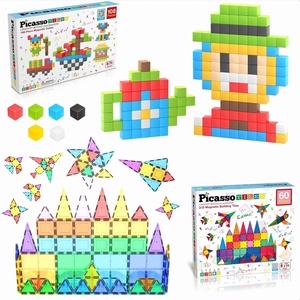 image:imagePicassoTiles Building Bundle 108PC Magnetic Puzzle Cube Set  60PC Magnet Tiles Construction Blocks Playset STEAM Educational Toy for Creative Fun and Learning Construction Play Gift Idea for Kids