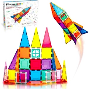 image:imagePicassoTiles Magnetic Tiles Rocket Set Construction Toy Magnet Building Block Engineering STEM Learning Child Brain Development Stacking Kit Window Door Playboard for All Ages 3 and Up PT36B