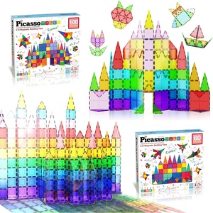 image:imagePicassoTiles Mega Building Bundle 100PC  60PC Magnet Tiles Construction Blocks Playsets STEAM Learning amp Educational Sensory Playset for Preschool amp Kindergarten Kids Ages 3 A Classroom Must Have