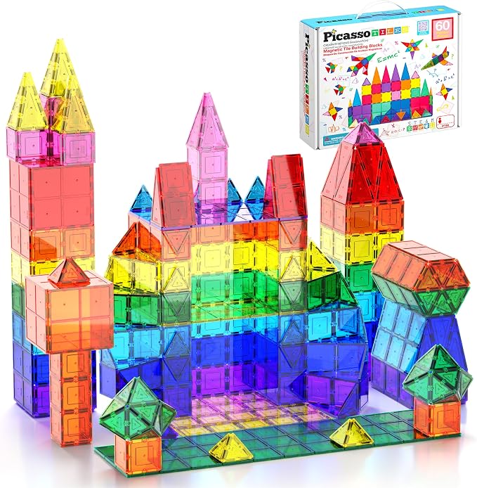 PicassoTiles | Don’t Miss Marble Run & Magnetic Tile Bundle Collections，Safe Creative Toys for All Ages
